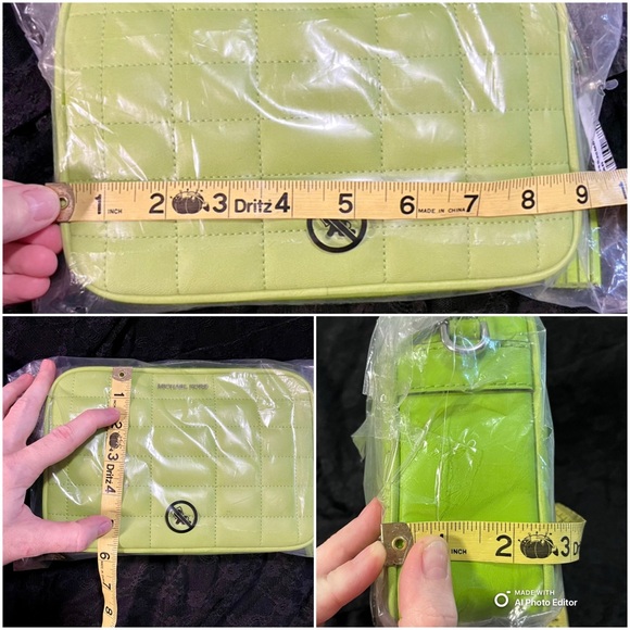 ✨Michael Kors✨ NWT MK Jet Set Medium Quilted Leather Camera Crossbody Bag Pear - Picture 17 of 17